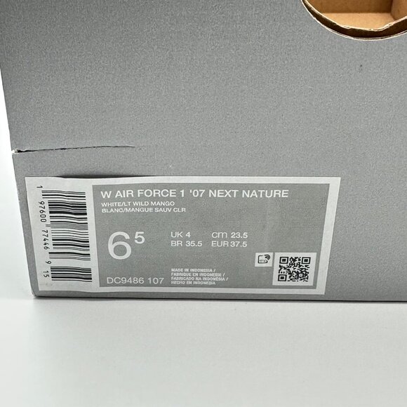 Womens Nike Air Force 1 07 Next Nature Fashion  White Mango Sz 6.5 DC9486-107 - Picture 11 of 12